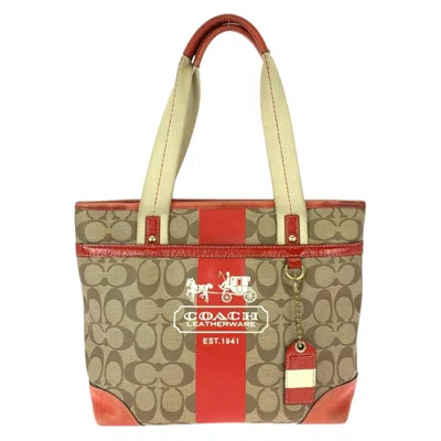 Coach Heritage Signature Tote Bag In Sand