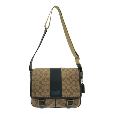 Pre-owned Coach Heritage Stripe Navy Leather Shoulder Bag () In Multi