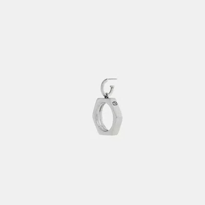 Coach Hex Nut Single Earring In Silver