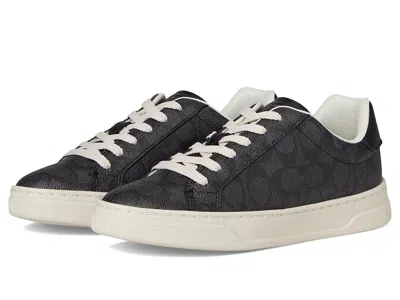 Coach High Line Signature Coated Canvas Sneaker In Black
