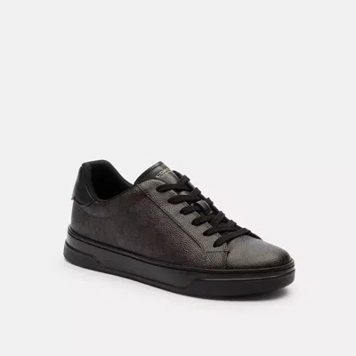 Coach High Line Sneaker In Signature Canvas In Black