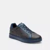 Coach High Line Sneaker In Signature Canvas In Deep Blue/charcoal