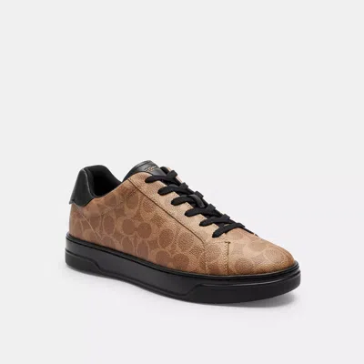 Coach High Line Sneaker In Signature Canvas In Sand