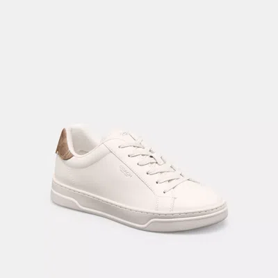 Coach High Line Sneaker In Chalk/brown Khaki