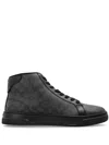 Coach High Line High Top Sneaker In Signature Canvas In Black