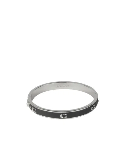 Coach Hinged Logo Bracelet In Gray