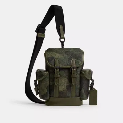 Coach Hitch Backpack 13 In Signature Camo Print In Green