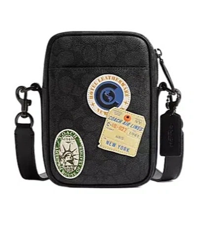Coach Hitch Crossbody In Signature Canvas With Patches