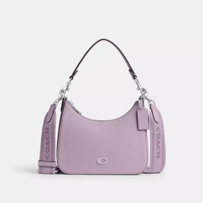 Coach Hobo Crossbody With Signature Canvas In Soft Purple