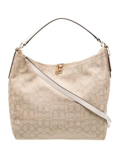 Pre-owned Coach Hobo In Neutral