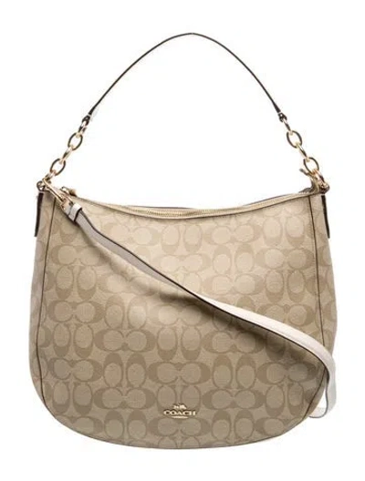 Pre-owned Coach Hobo In Neutral