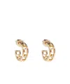 Coach Logo Crystal-embellished Hoop Earrings In Yellow