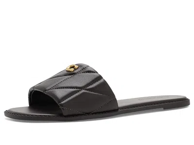 Coach Holly Quilted Leather Sandals Women's Flat Shoes Chocolate: 5 M In Multi