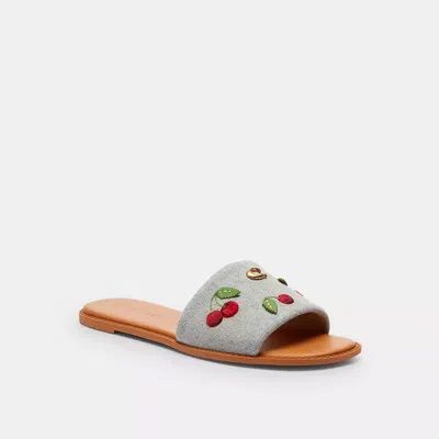 Coach Holly Sandal With Cherries In Gray