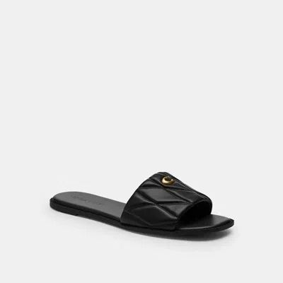 Coach Holly Sandal With Quilting In Black