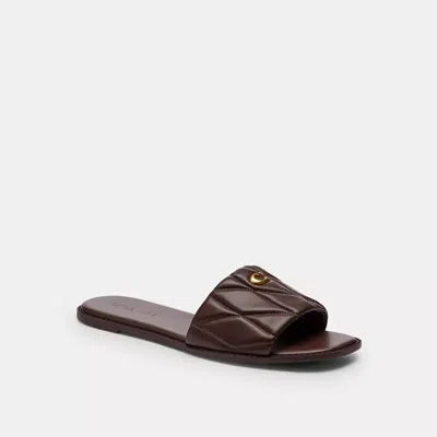 Coach Holly Sandal With Quilting In Brown