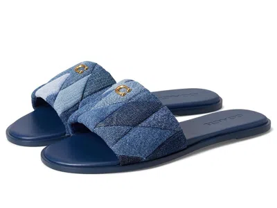 Coach Holly Sandals With Quilting In Blue