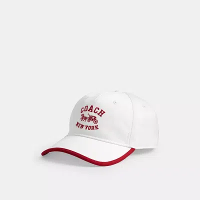 Coach Horse And Carriage Baseball Hat In White