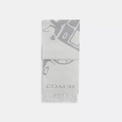 Coach Horse And Carriage Cashmere Muffler In Chalk