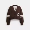 Coach Horse And Carriage Cropped Cardigan In Brown