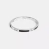 Coach Horse And Carriage Cut Out Enamel Bangle In Silver & Black