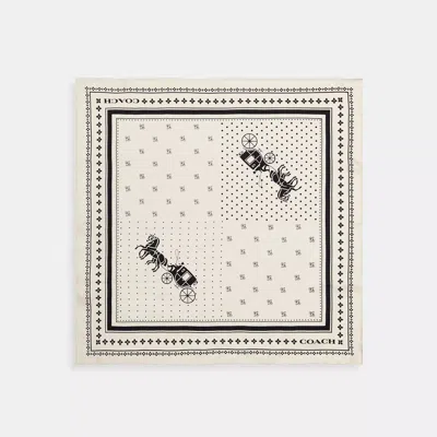 Coach Horse And Carriage Dot Print Silk Bandana In Multi