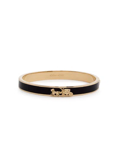 Coach Horse And Carriage Enamelled Bracelet In Gold