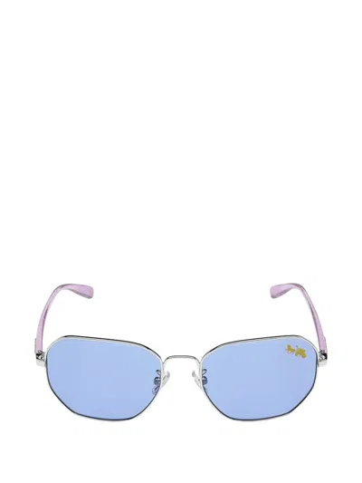 Coach Horse And Carriage Geometric-frame Sunglasses In Blue