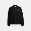 Coach Horse And Carriage Long Sleeve Polo In Black