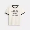 Coach Horse And Carriage Ringer T Shirt In Organic Cotton In Neutral