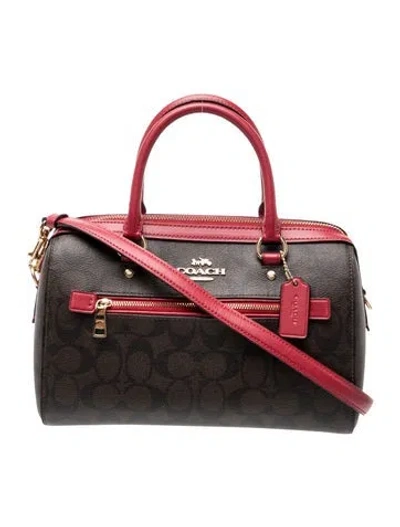 Pre-owned Coach House Check Rowan Satchel In Brown