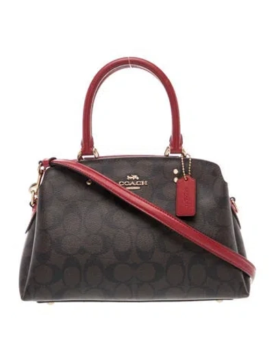 Pre-owned Coach House Check Top Handle Bag In Brown