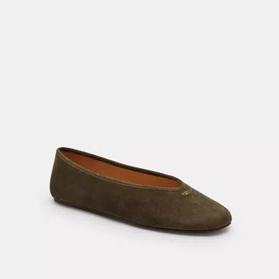Coach Houston Ballet Flat In Green