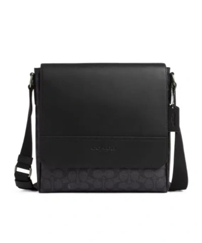 Coach Houston Map Bag In Signature Canvas In Black