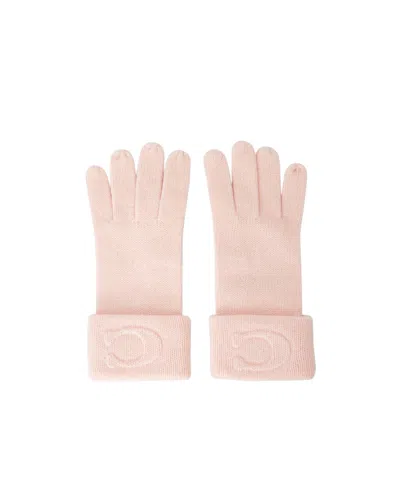 Coach Iconic Embossed Knitted Gloves In Nude