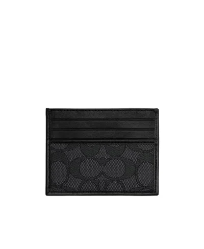 Coach Iconic Jacquard Card Bag In Black