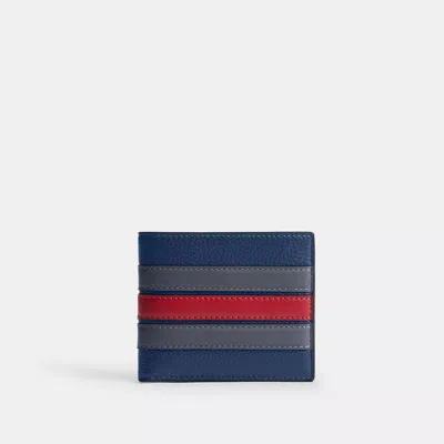 Coach Id Billfold Wallet With Varsity Stripe In Blue