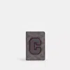 Coach Id Card Wallet In Signature Canvas With Patches In Gray