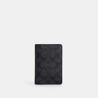 Coach Id Wallet In Charcoal/black