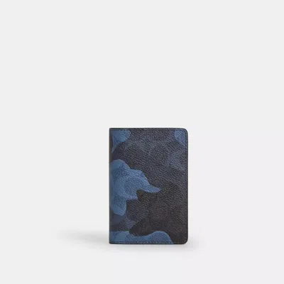 Coach Id Wallet In Signature Camo Print In Blue