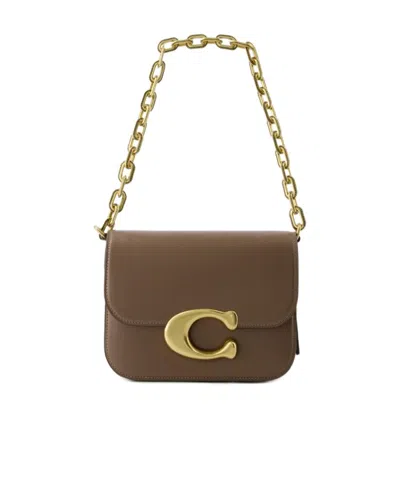 Coach Idol Logo-plaque Leather Shoulder Bag In Green