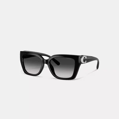 Coach Idol Quadratische Cat-eye-sonnenbrille In Black