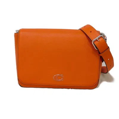 Coach Interior Messenger Bag Crossgrain Leather Shoulder Bag In Orange