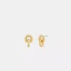 Coach Interlock Drop Earrings In Metallic