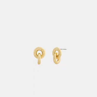 Coach Interlock Drop Earrings In Metallic