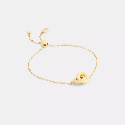Coach Interlock Slider Bracelet In Gold