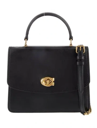 Pre-owned Coach Interlocking Cc Top Handle Bag In Black