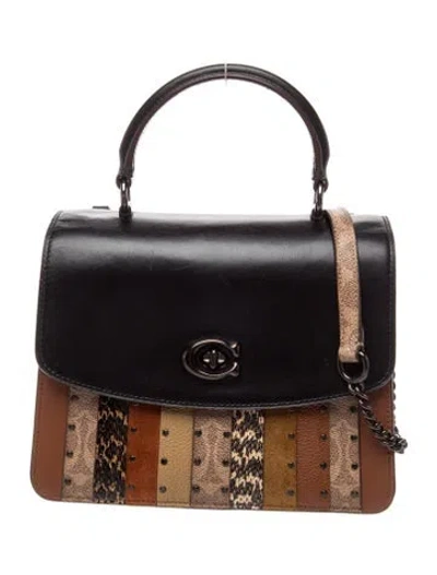 Pre-owned Coach Interlocking Cc Top Handle Bag In Brown
