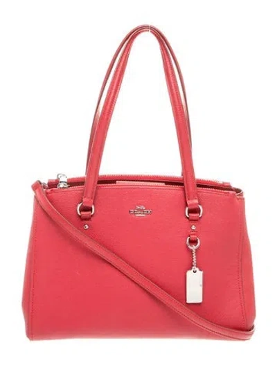 Pre-owned Coach Interlocking G Top Handle Bag In Red
