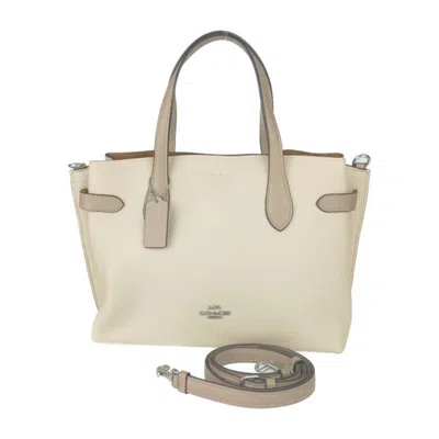 Pre-owned Coach Ivory Leather Handbag Shoulder Bag Tote Bag () In Multi